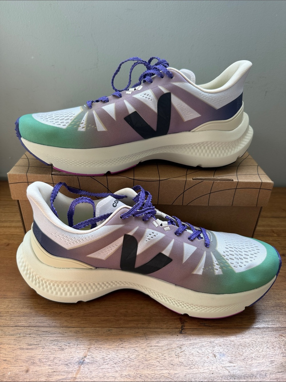 Veja Gradient Lavender and Green Athletic Sneakers- NEW IN BOX